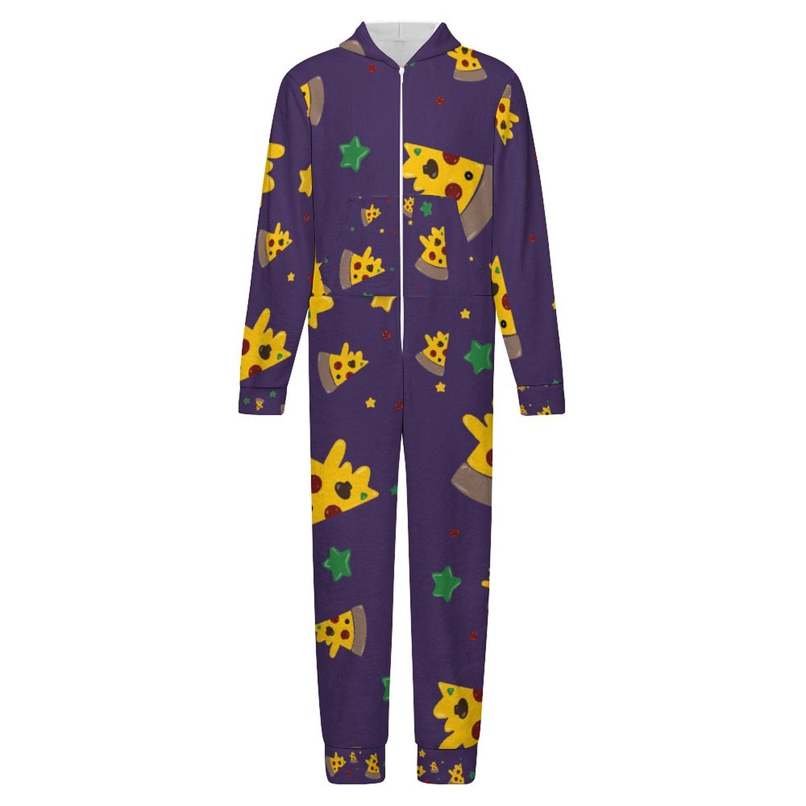Pizzza Dreams -  Kids Flannel Footless Zip Pajamas