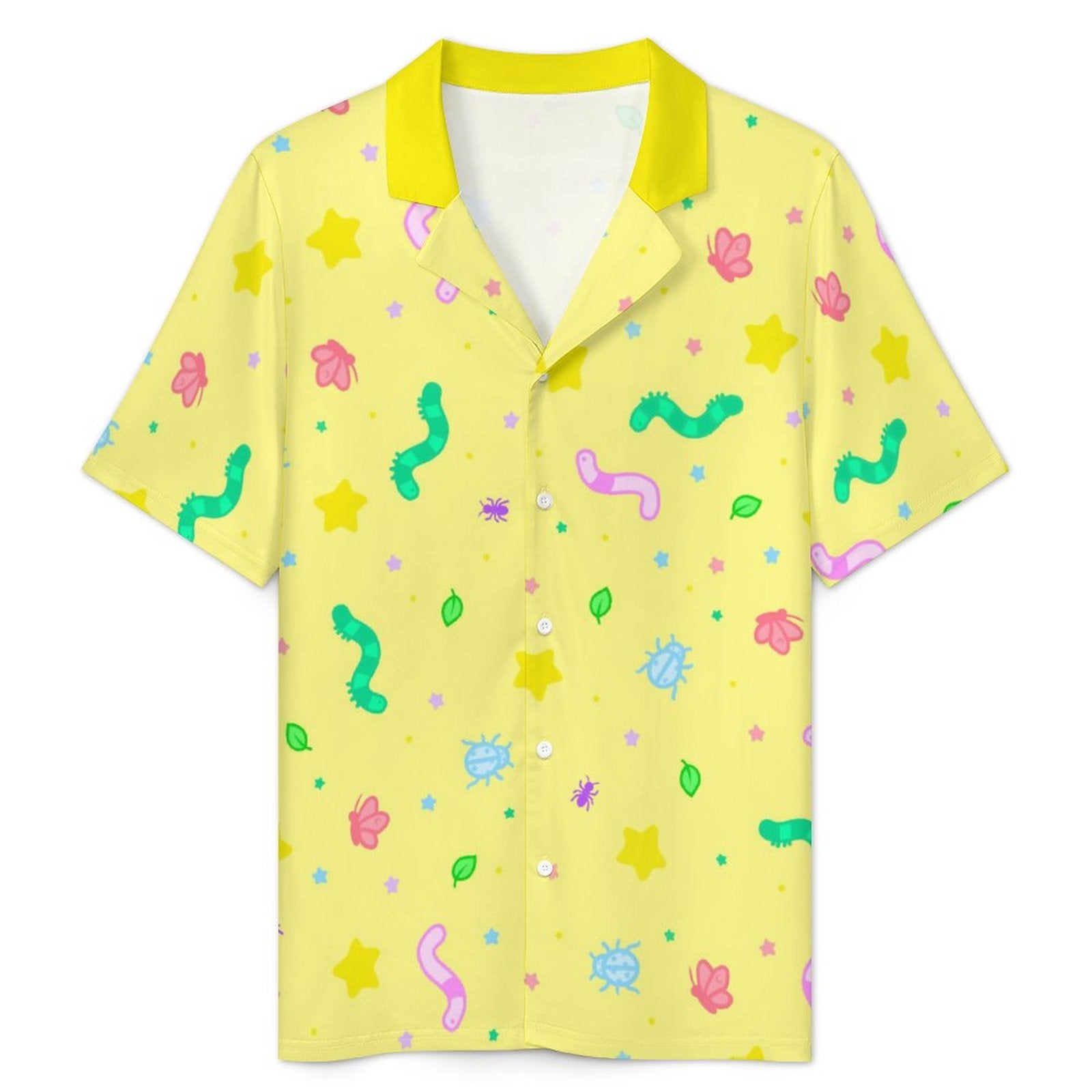 Wormy Wishezzz - Men's Ice Silk Short Sleeve Pajama Set