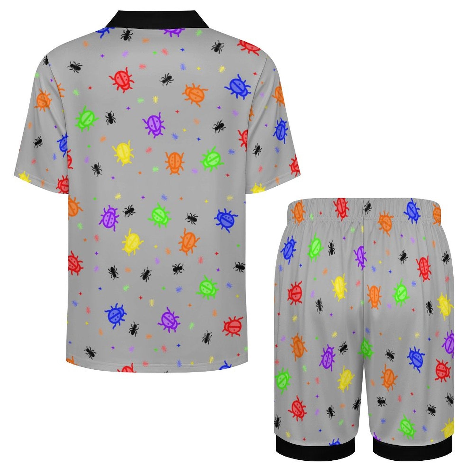 Doodle Bugzzz - Men's Ice Silk Short Sleeve Pajama Set