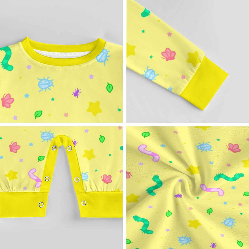 Wormy Wishezzz - Long Sleeve Baby Romper