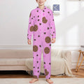 Chocolate Chip Dream - Kids flannel footless zip pajamas