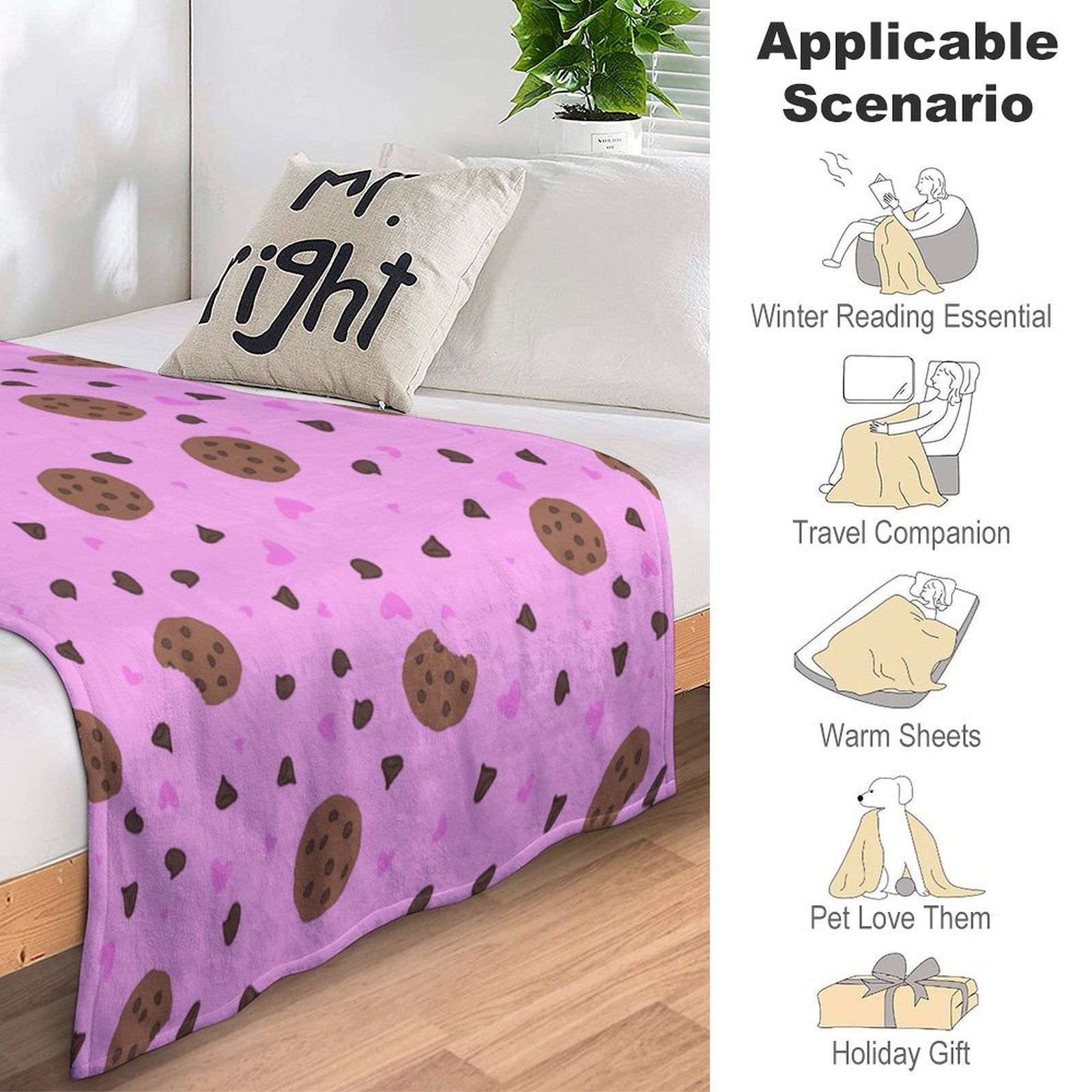 Chocolate Chip Dreams - Flannel Fleece Blanket-40"x50"