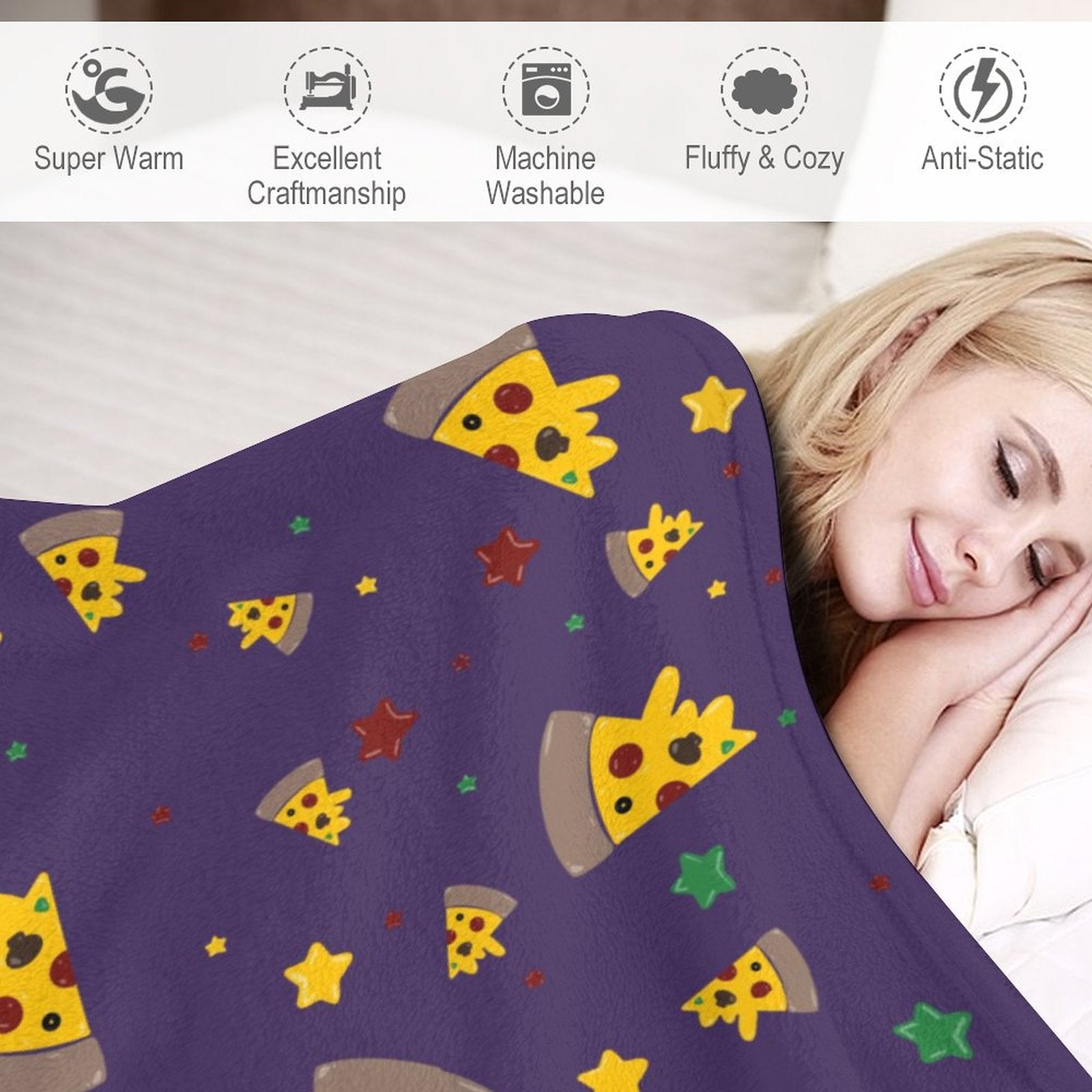 Pizzza Dreams - Flannel Blanket-70"x80"