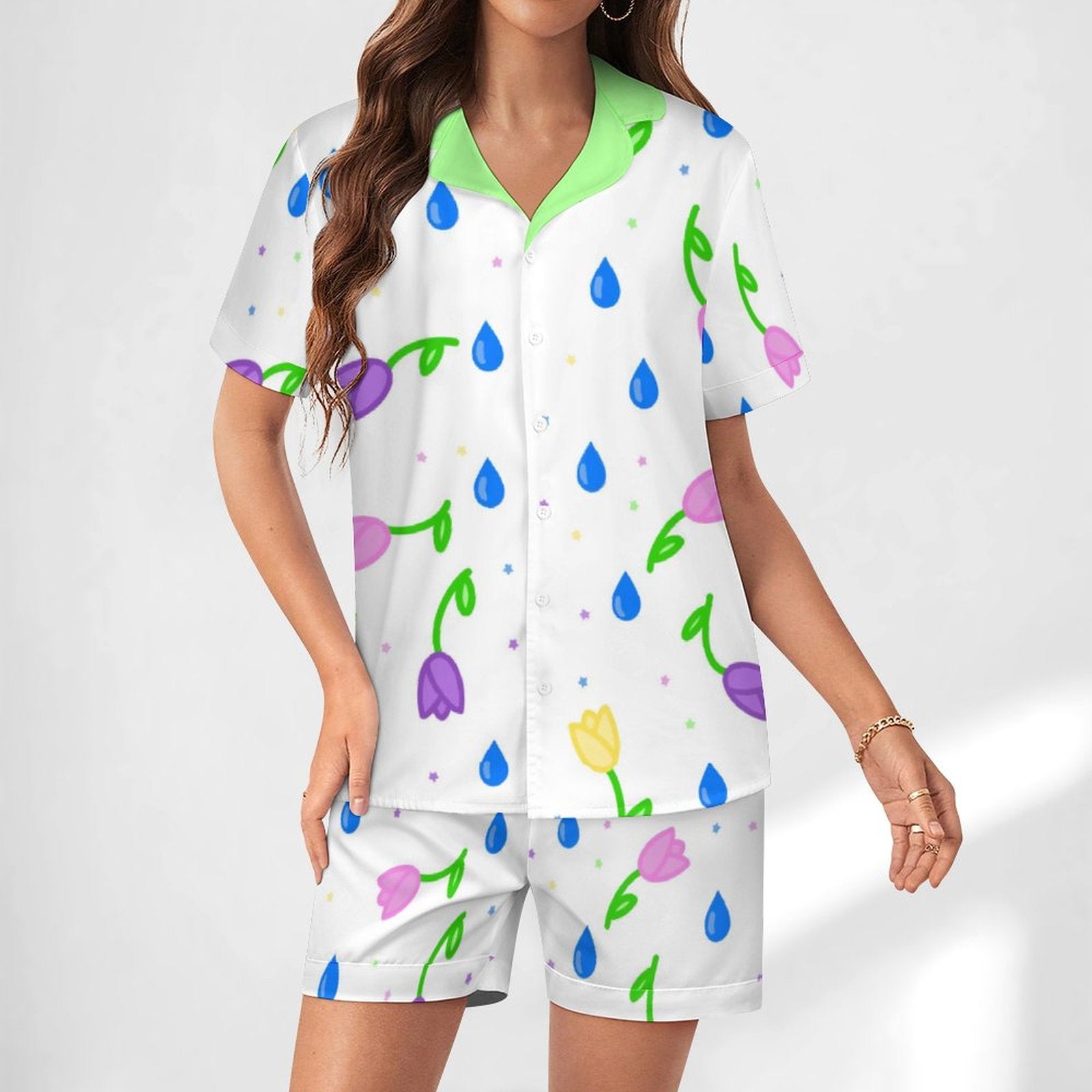 Petal Dripzzz -  Women’s Satin Pajama Set