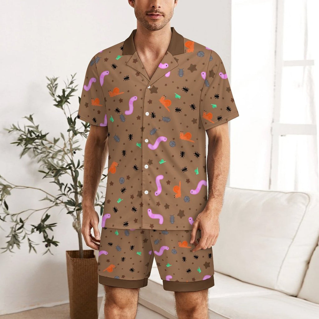 Mud Pie Midnightzzz - Men's Ice Silk Short Sleeve Pajama Set