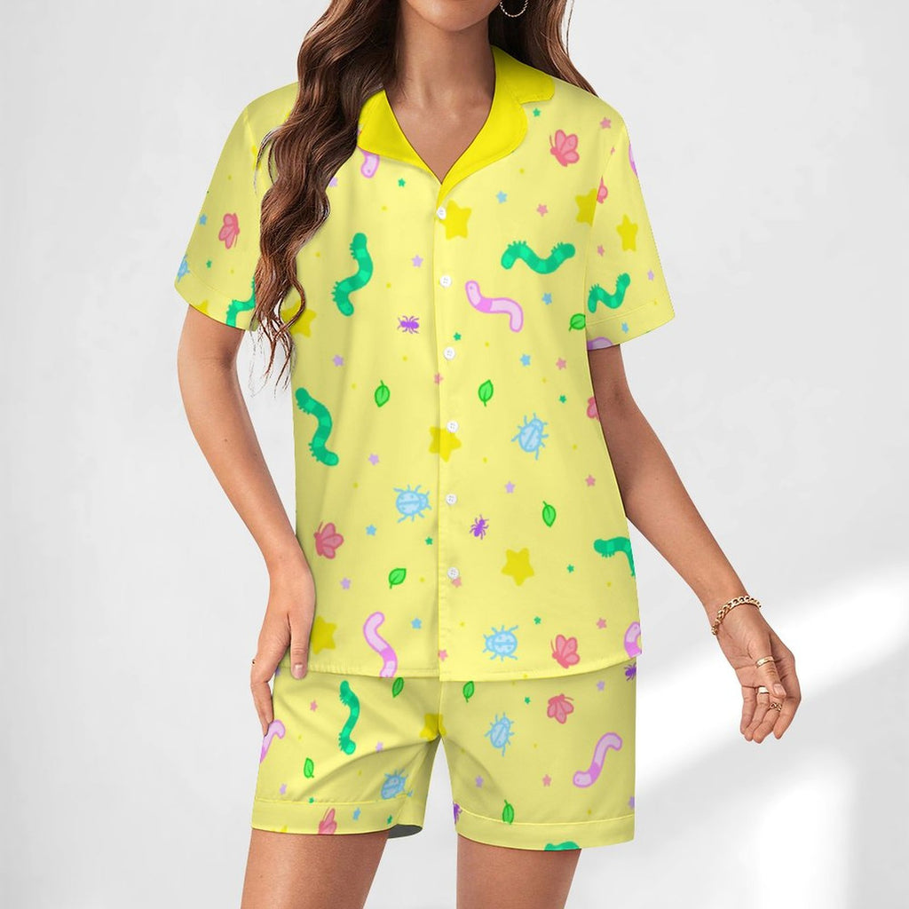 Wormy Wishezzz - Women’s Satin Pajama Set