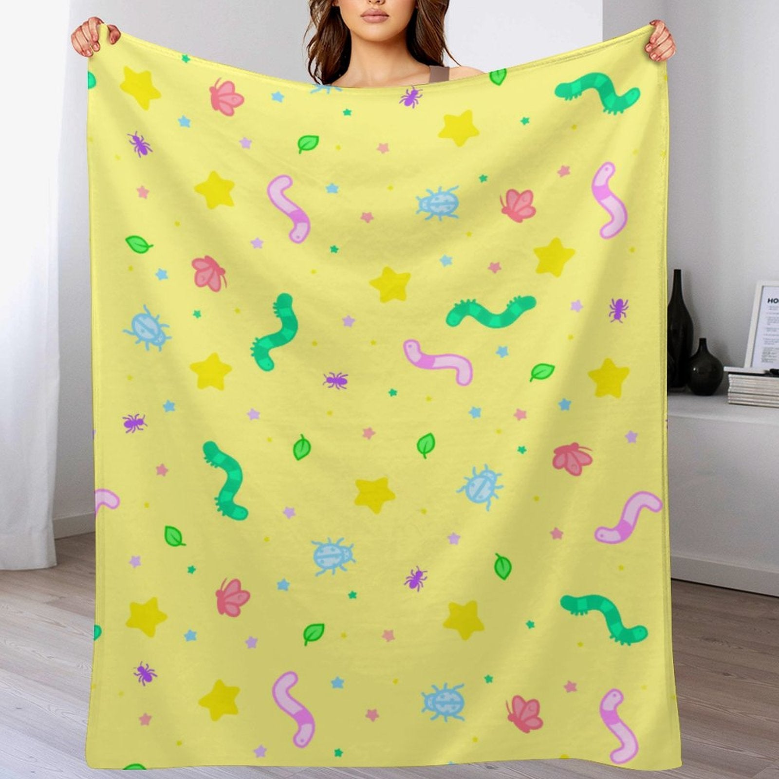 Wormy Wishezzz - Flannel Blanket-40"x50"