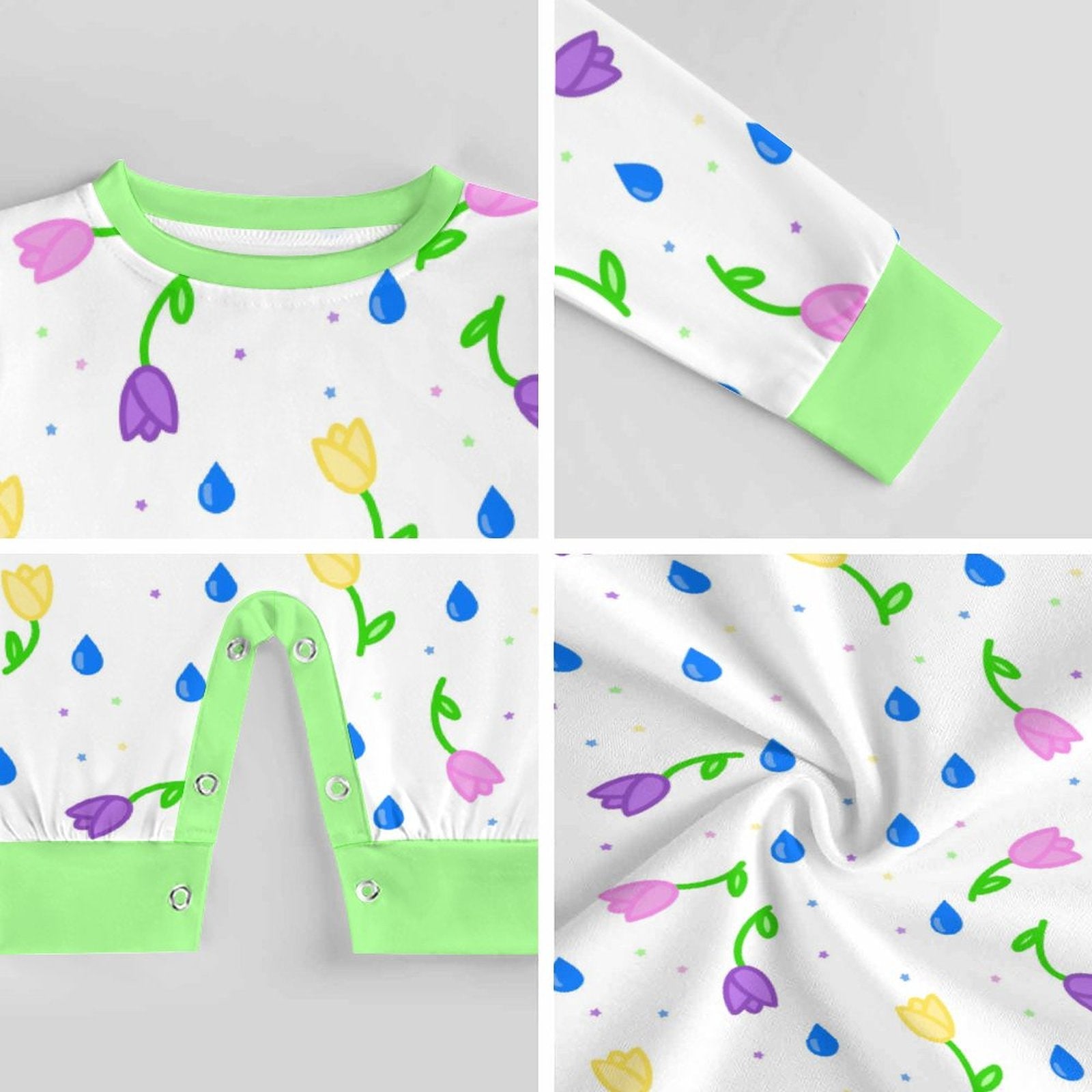 Petal Dripzzz - Long Sleeve Baby Romper