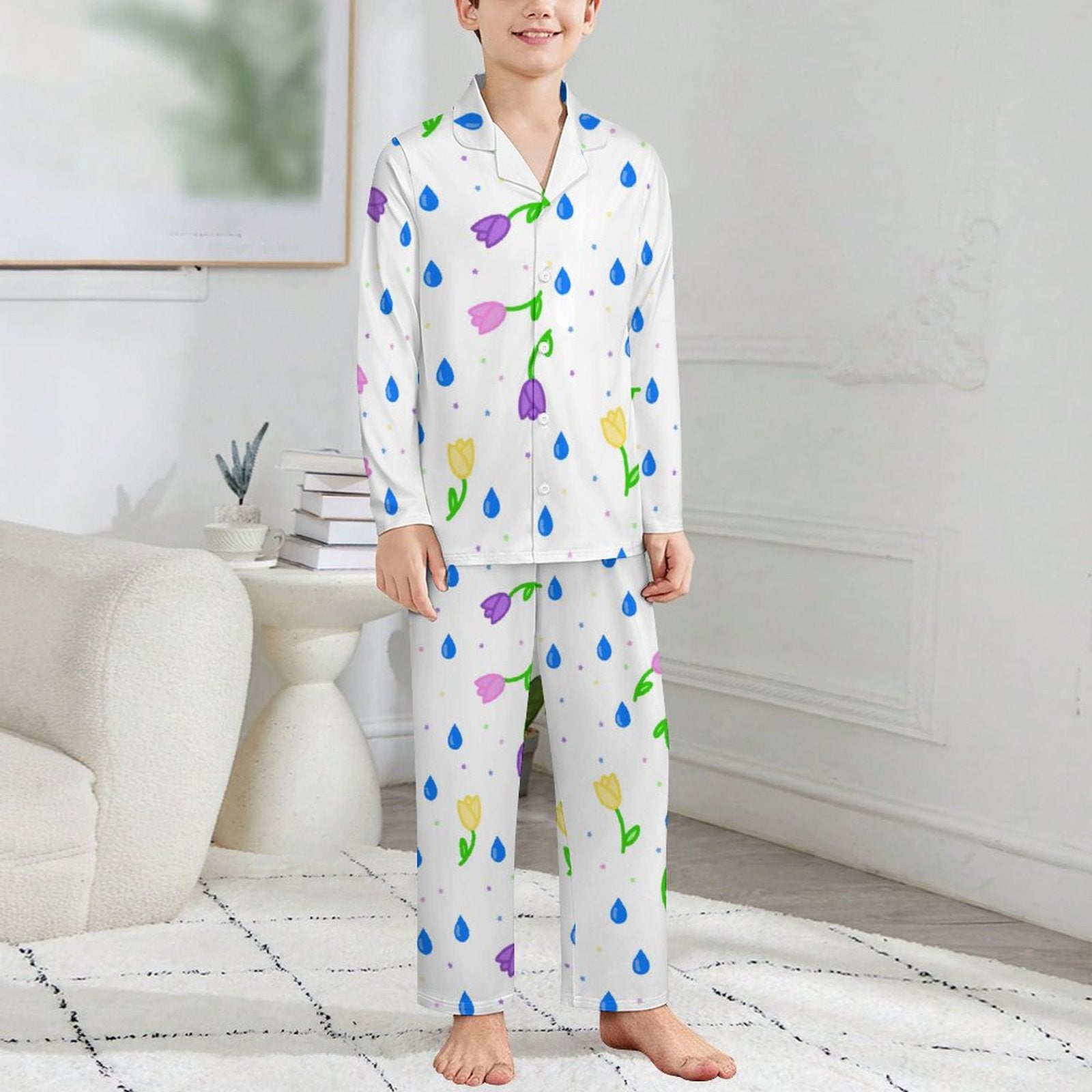Petal Dripzzz - Long Sleeve Kid Pajama Set