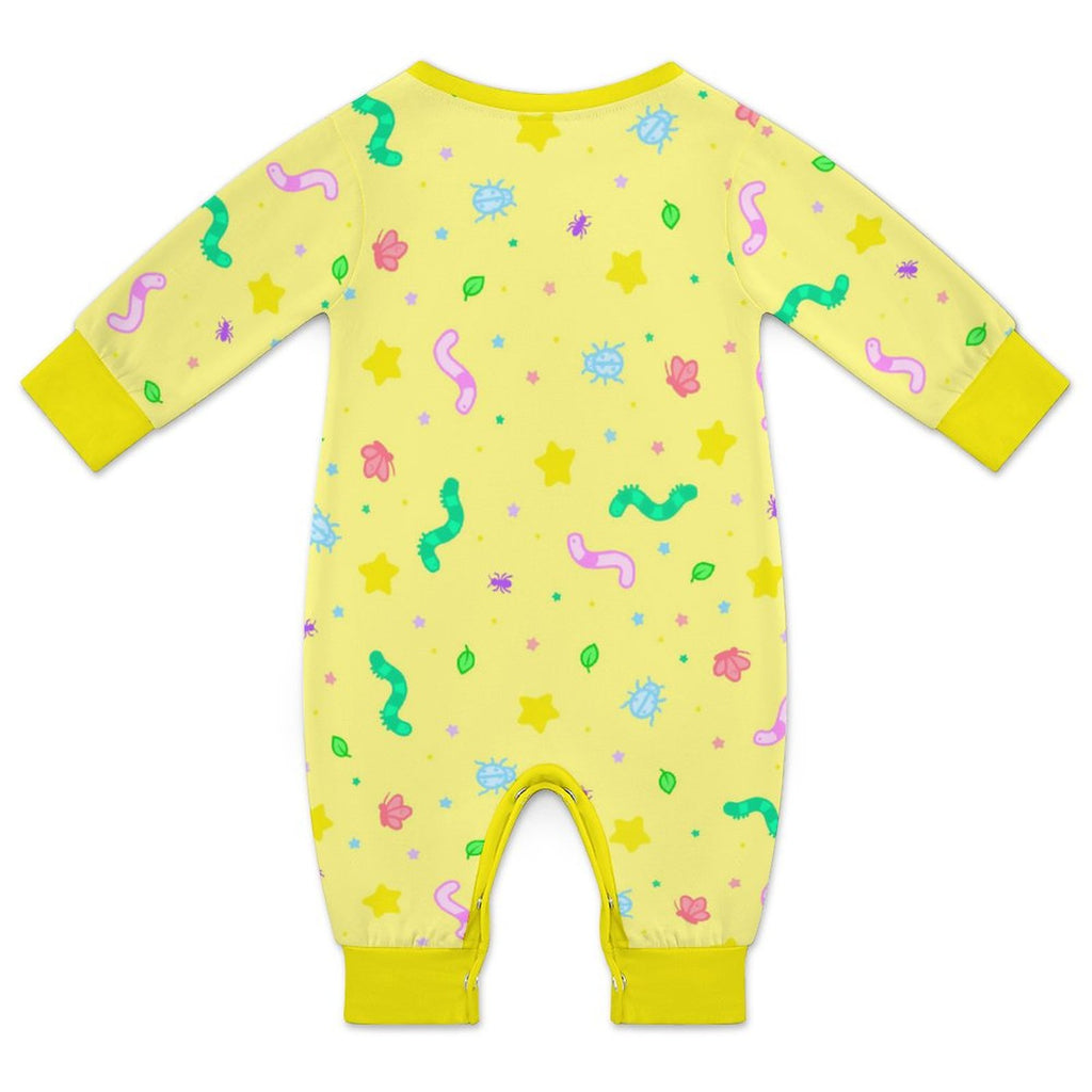 Wormy Wishezzz - Long Sleeve Baby Romper
