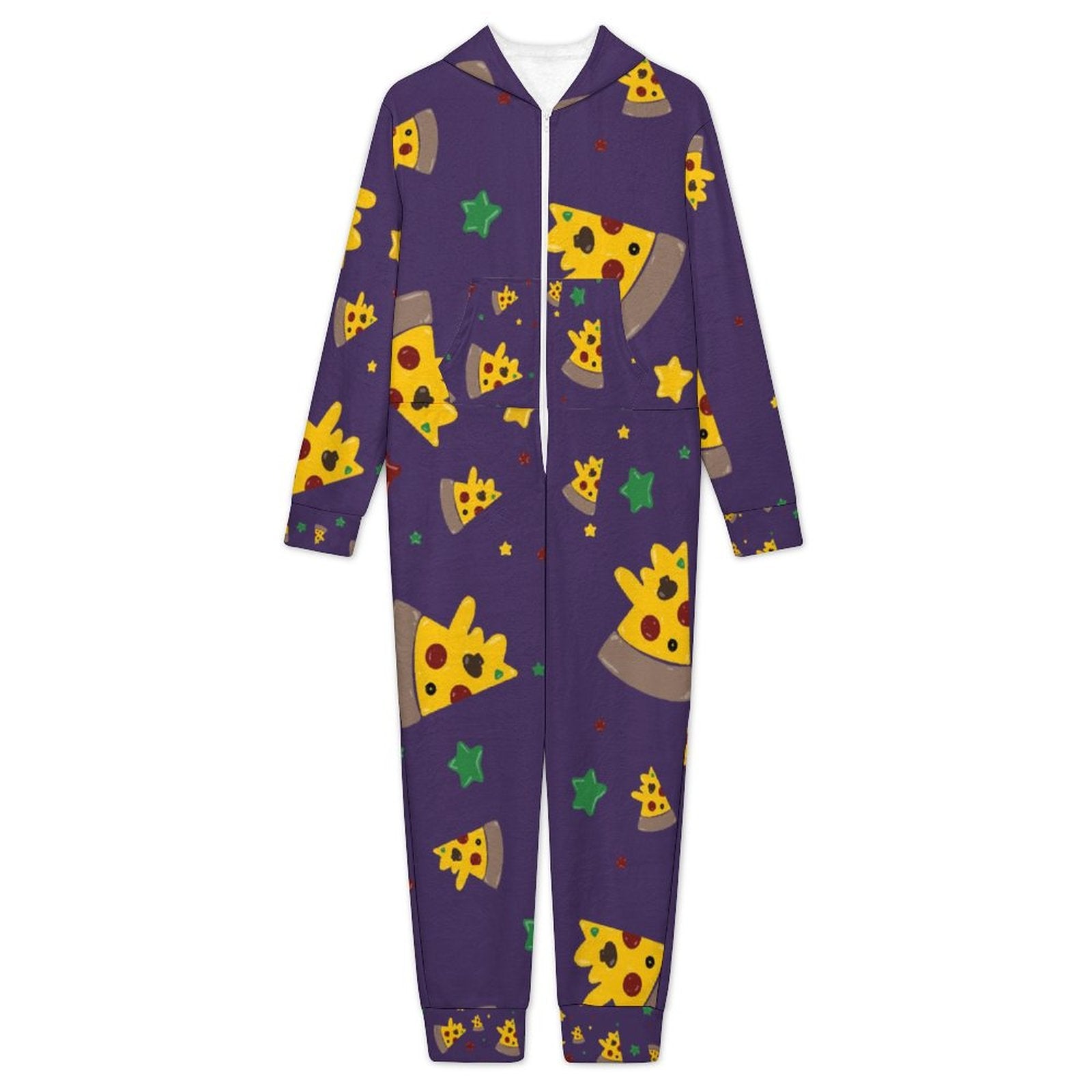 Pizzza Dreams -  Kids Flannel Footless Zip Pajamas