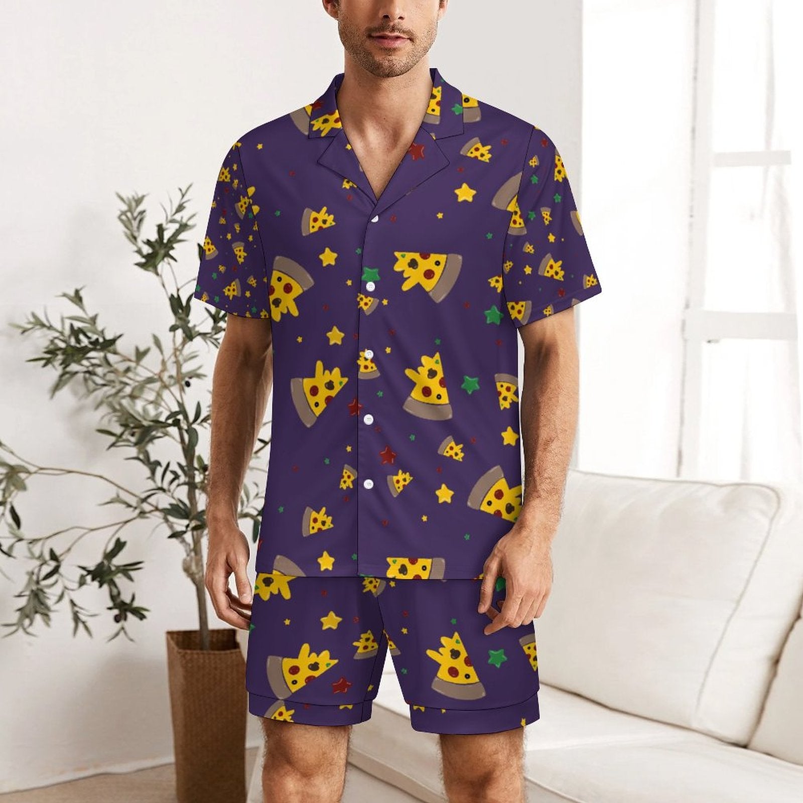 Pizzza Dreams -  Men’s short sleeve pajama set