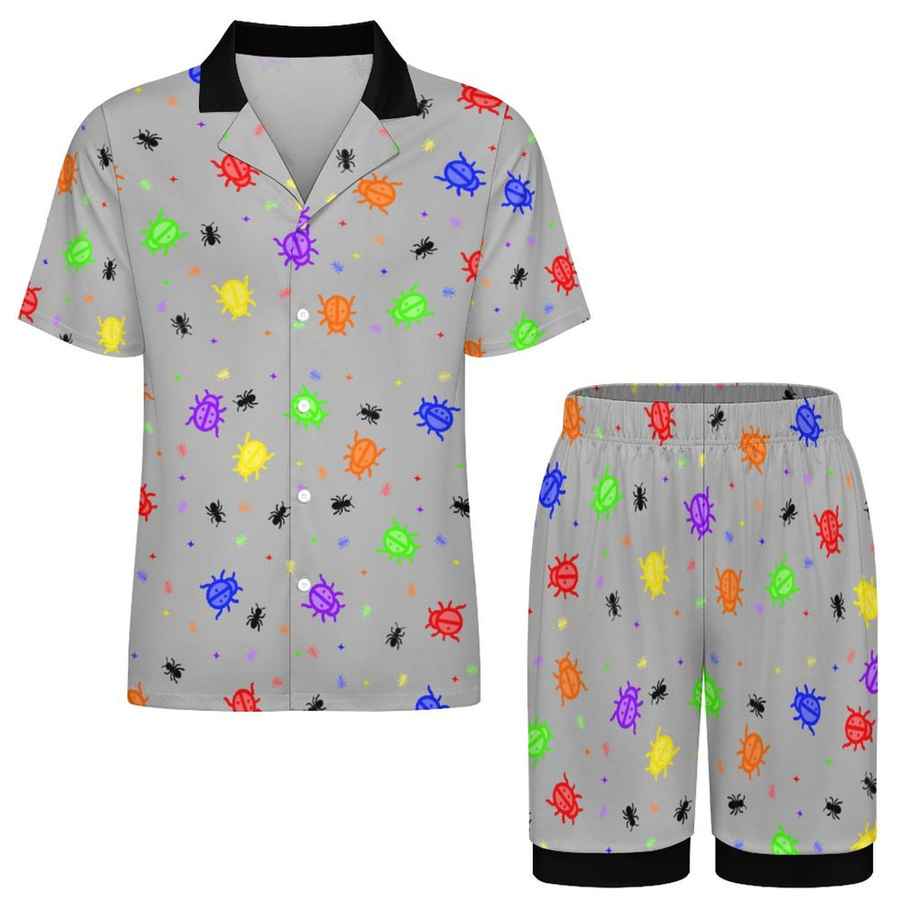Doodle Bugzzz - Men's Ice Silk Short Sleeve Pajama Set