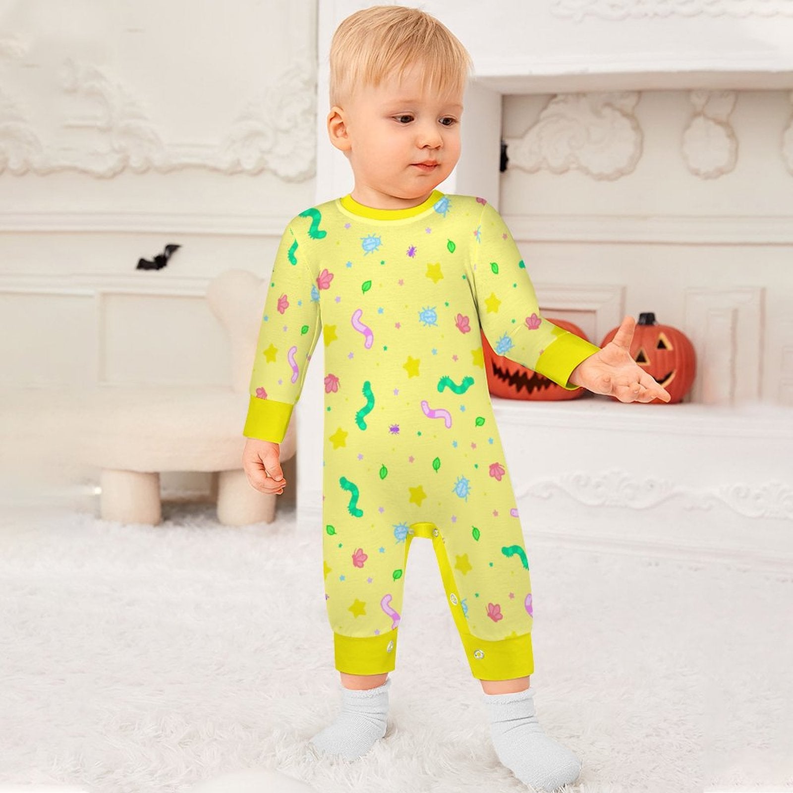 Wormy Wishezzz - Long Sleeve Baby Romper